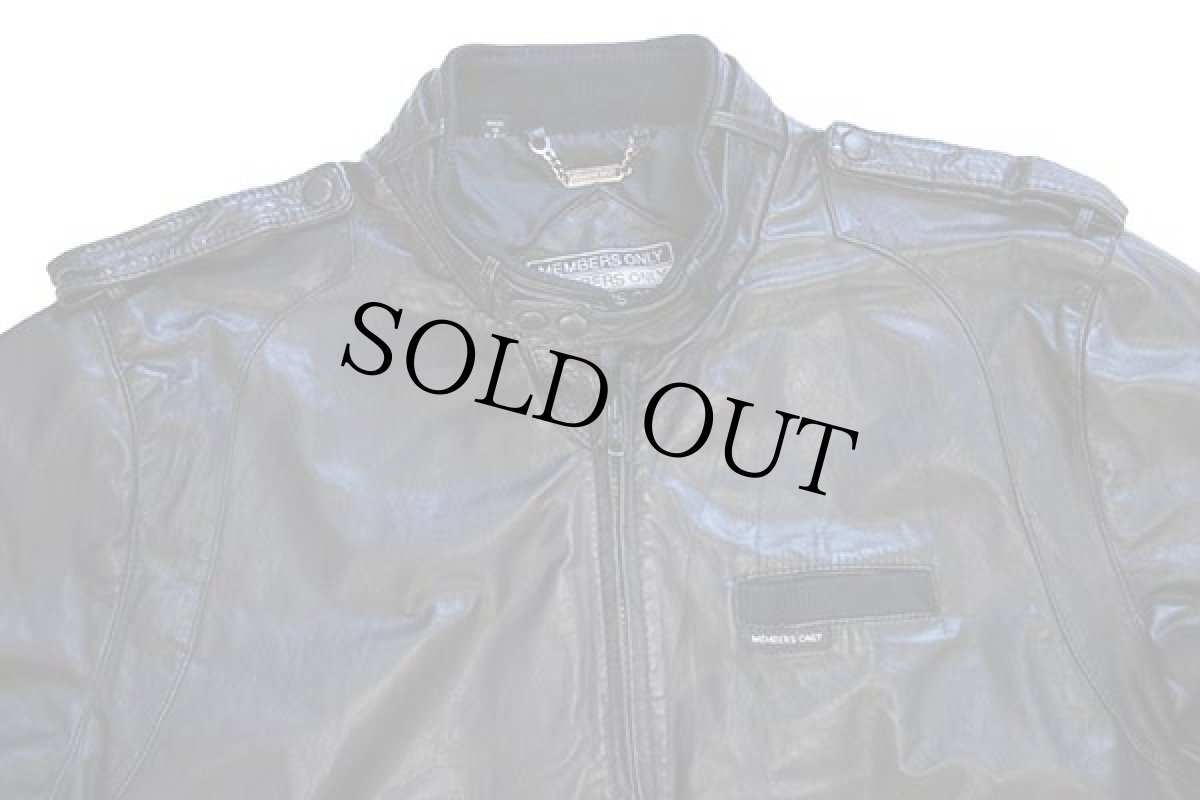 画像3: 80s MEMBERS ONLYメンバーズオンリー スタンドカラー シングルライダース レザージャケット 黒 44 (3)