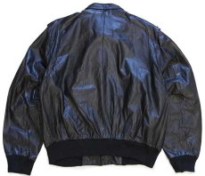 画像2: 80s MEMBERS ONLYメンバーズオンリー スタンドカラー シングルライダース レザージャケット 黒 44 (2)