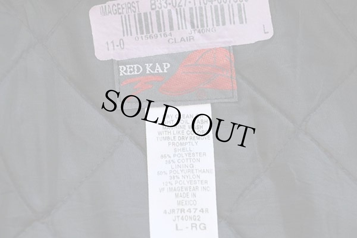 画像4: 00s RED KAPレッドキャップ Schwanger Bros.刺繍&パッチ付き ツートン 切り替え キルティングライナー ワークジャケット 紺×深緑 L-RG (4)