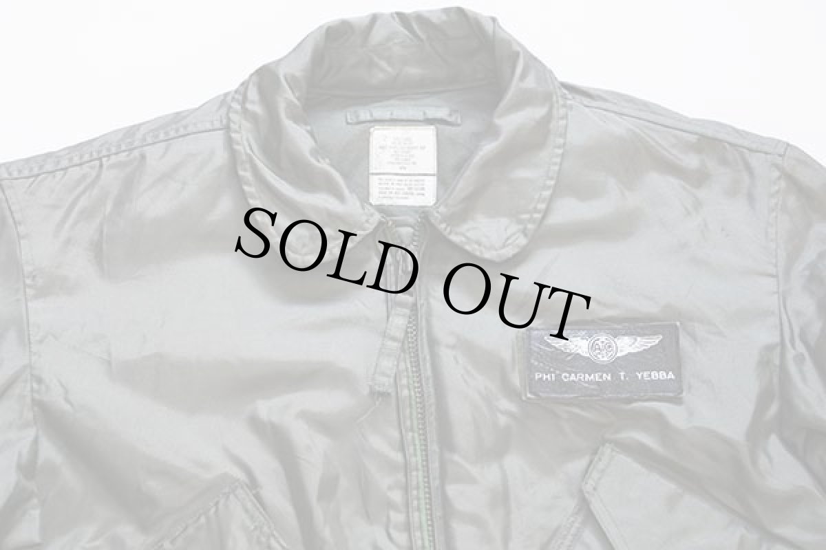 画像3: 90s 米軍 USAF CWU-45/P ネームパッチ付き キルティングライナー アラミド フライトジャケット セージグリーン L★ALPHAアルファ (3)