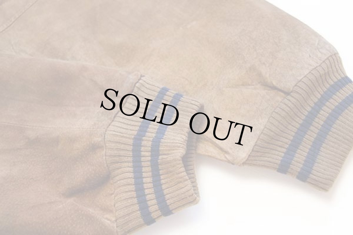 画像8: 90s Dunbrooke ツートン 切り替え スエードレザー スタジャン 紺×茶 XL (8)