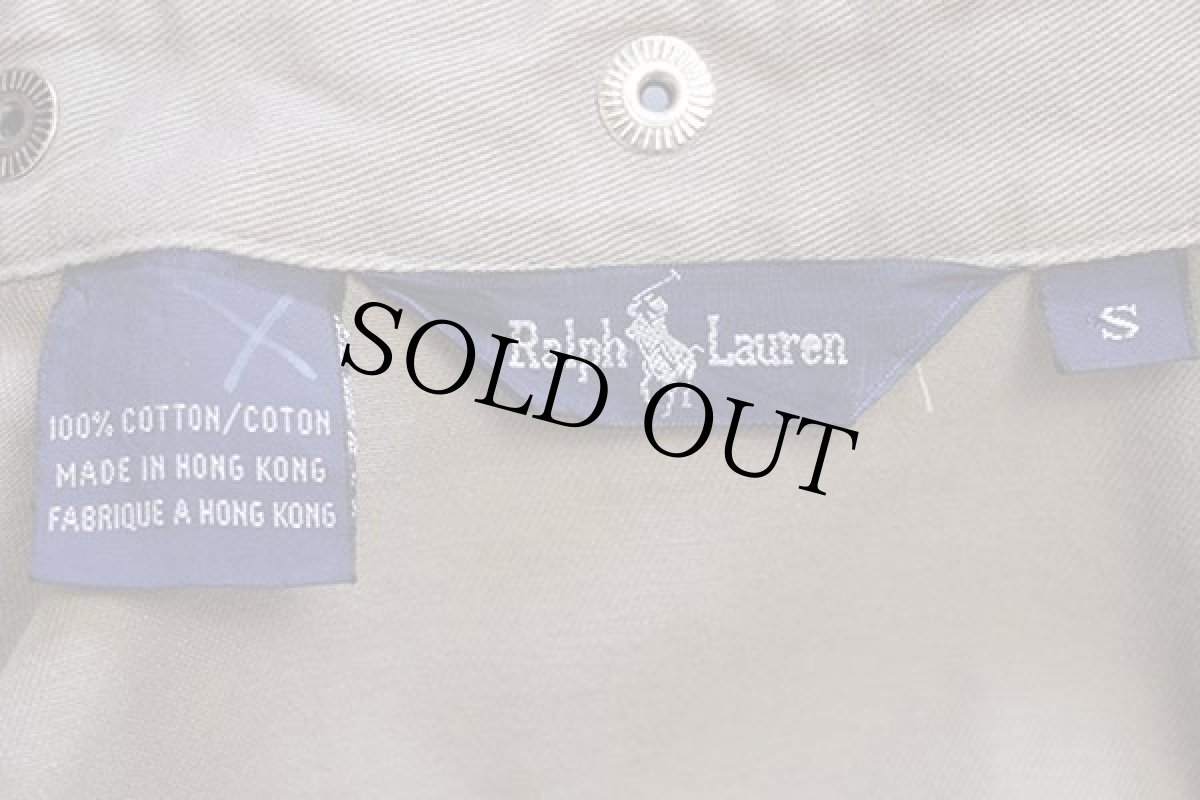 画像4: 80s ラルフローレン ワンポイント チンスト付き コットンジャケット グレーブラウン S (4)