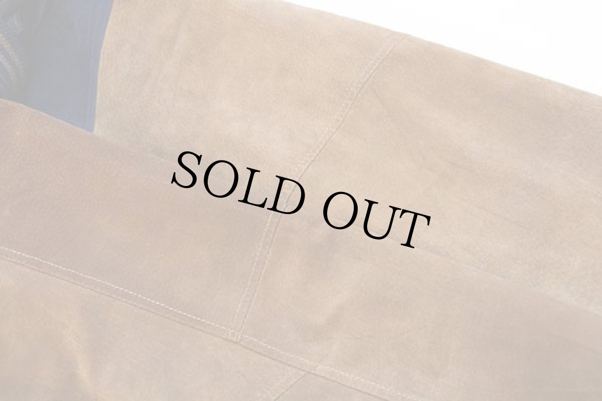 画像7: 90s Dunbrooke ツートン 切り替え スエードレザー スタジャン 紺×茶 XL (7)