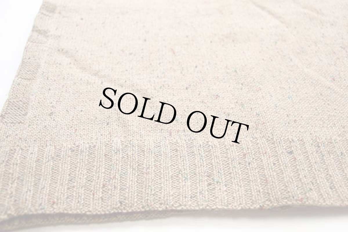 画像6: UNKNOWN 編み柄 ネップ入り ウールニット ベスト カーディガン 薄茶 (6)