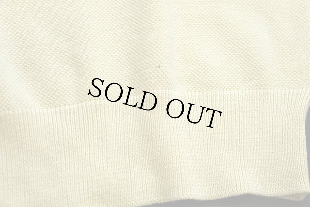 画像5: 70s フランス製 CHEMISE LACOSTE ラコステ ワンポイント パール編み ウール×アクリルニット セーター 黄 3 (5)