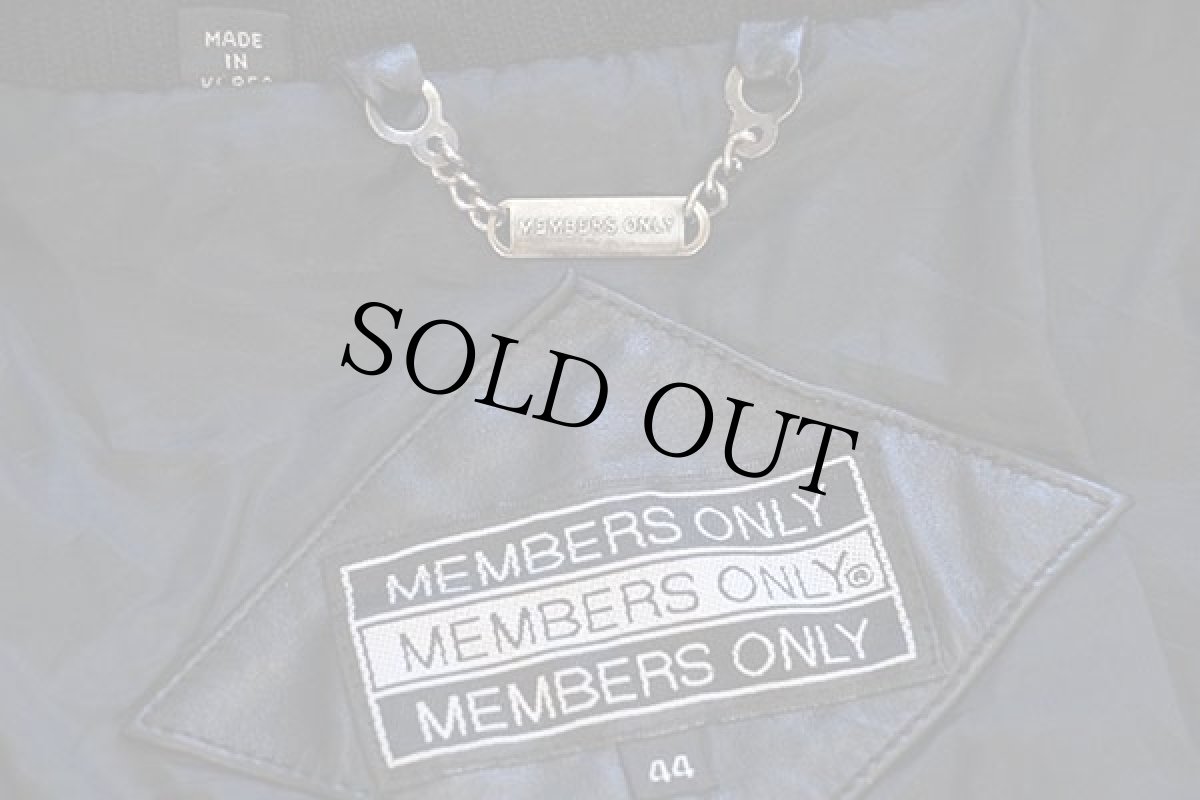 画像5: 80s MEMBERS ONLYメンバーズオンリー スタンドカラー シングルライダース レザージャケット 黒 44 (5)