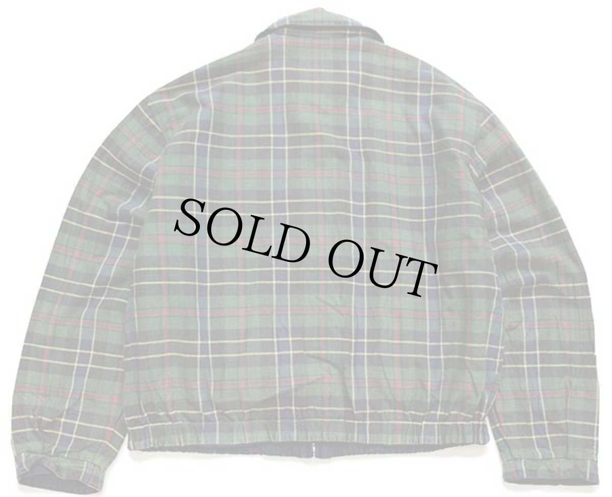 画像2: 90s J.CREW タータンチェック×無地 リバーシブル コットンジャケット M (2)