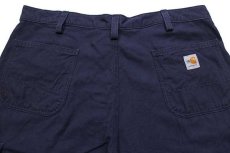 画像5: メキシコ製 carharttカーハート FR CAT2 ダック地 カーゴパンツ 濃紺 w38 L32 (5)