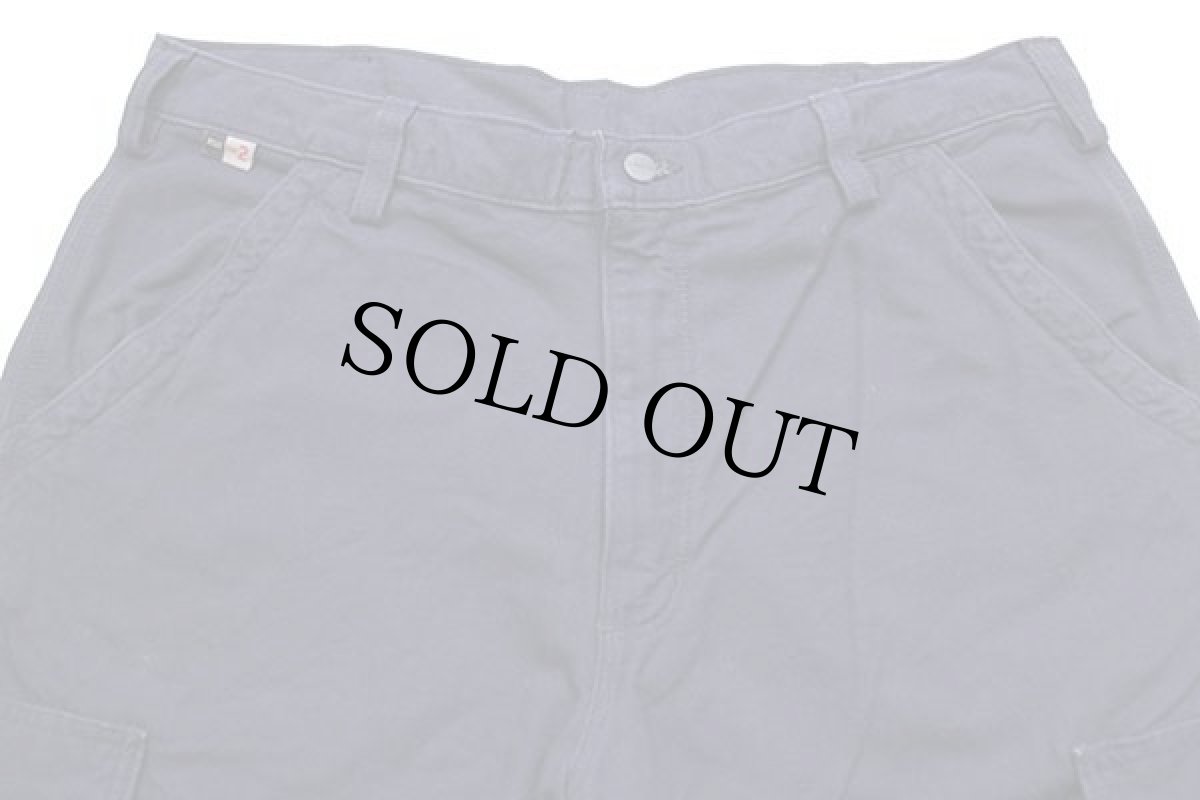 画像4: メキシコ製 carharttカーハート FR CAT2 ダック地 カーゴパンツ 濃紺 w38 L32 (4)