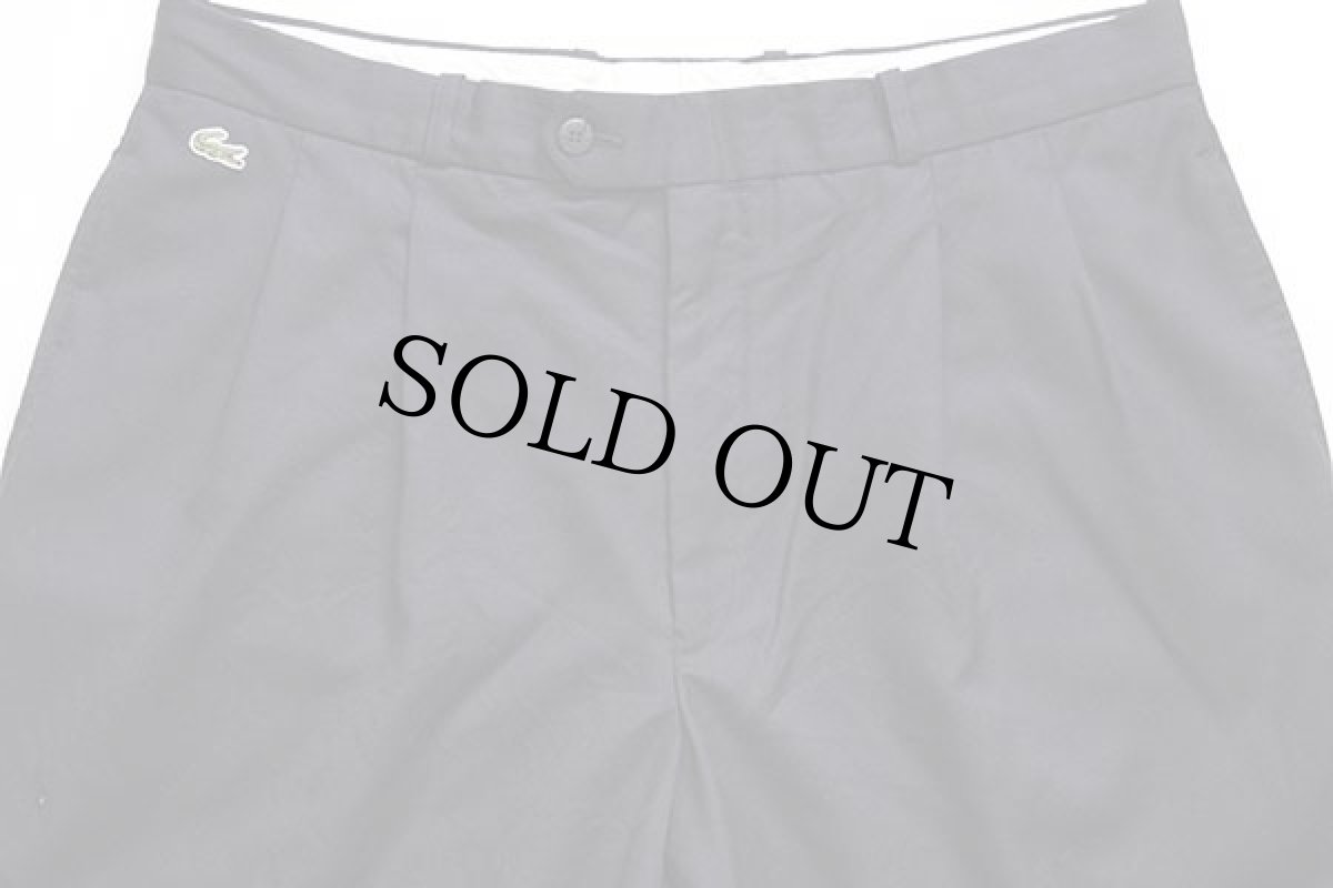 画像4: 80s フランス製 CHEMISE LACOSTE ラコステ ツータック スラックス ウールパンツ 濃紺 46 (4)