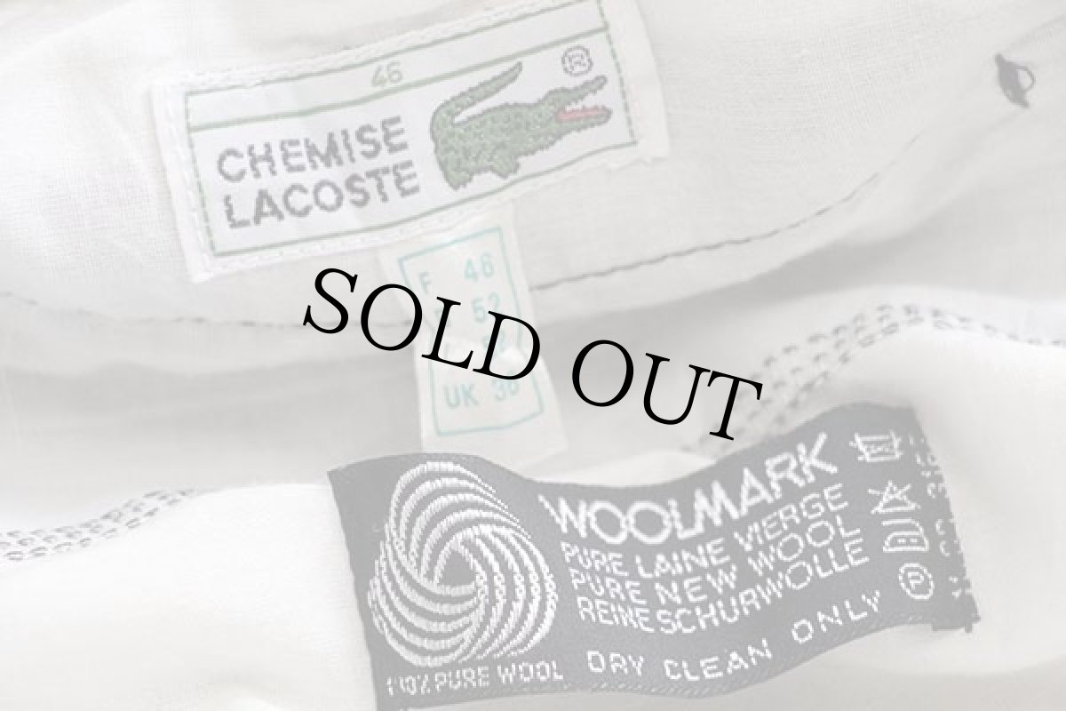 画像6: 80s フランス製 CHEMISE LACOSTE ラコステ ツータック スラックス ウールパンツ 濃紺 46 (6)