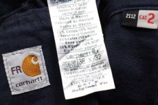 画像6: メキシコ製 carharttカーハート FR CAT2 ダック地 カーゴパンツ 濃紺 w38 L32 (6)