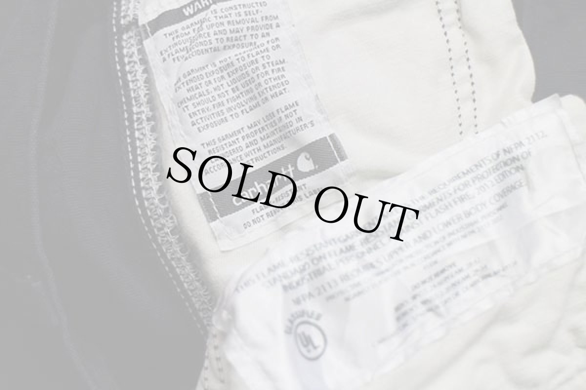 画像7: メキシコ製 carharttカーハート FR CAT2 ダック地 カーゴパンツ 濃紺 w38 L32 (7)