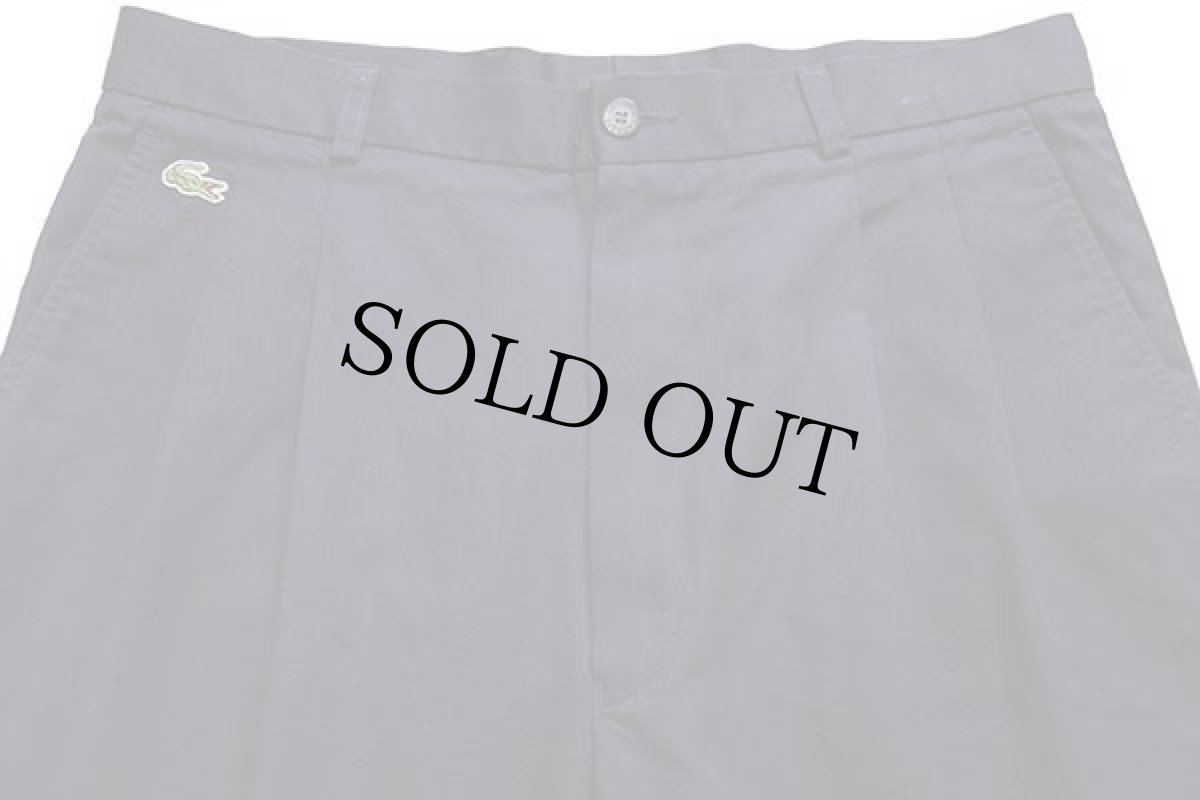 画像4: 80s フランス製 CHEMISE LACOSTE ラコステ ツータック スラックス パンツ 紺 40 (4)