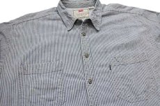 画像3: 90s Levi'sリーバイス ヒッコリー ストライプ コットン ワークシャツ XL (3)