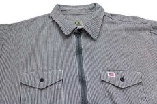 画像3: USA製 WHISTLE WORKGEAR ヒッコリー ストライプ ハーフジップ プルオーバー コットン ワークシャツ 2XL★特大 (3)