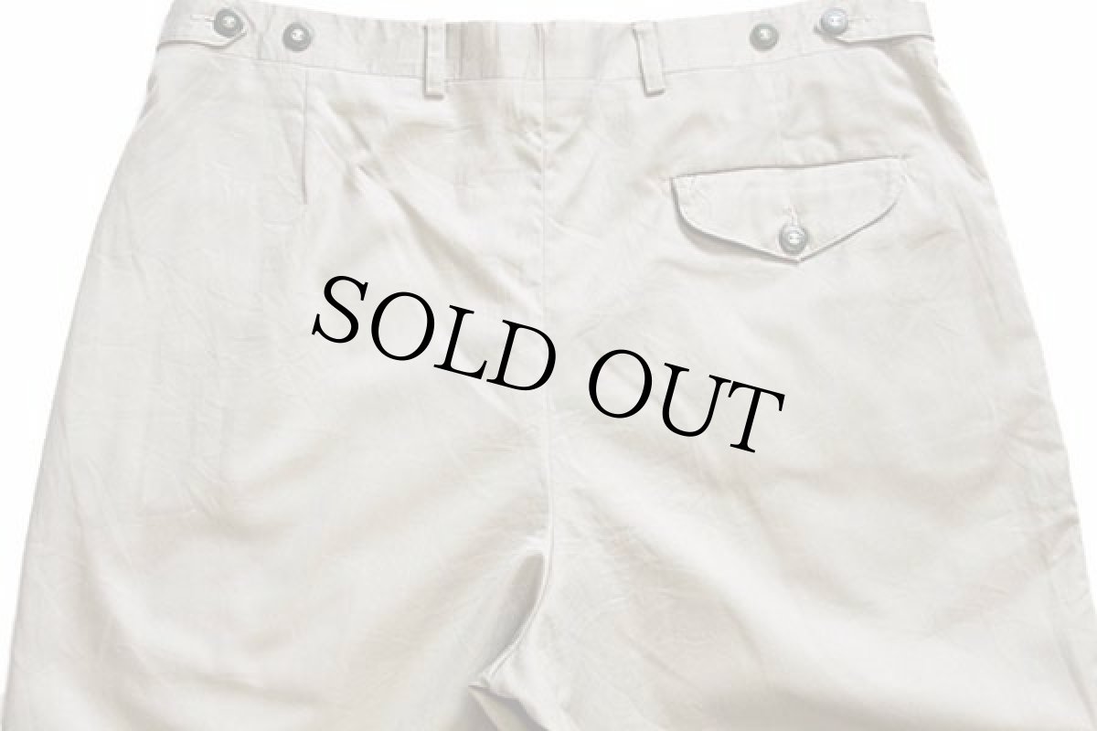 画像5: 80s スペイン製 CHEMISE LACOSTE ラコステ ツータック スラックス パンツ カーキ 46 (5)