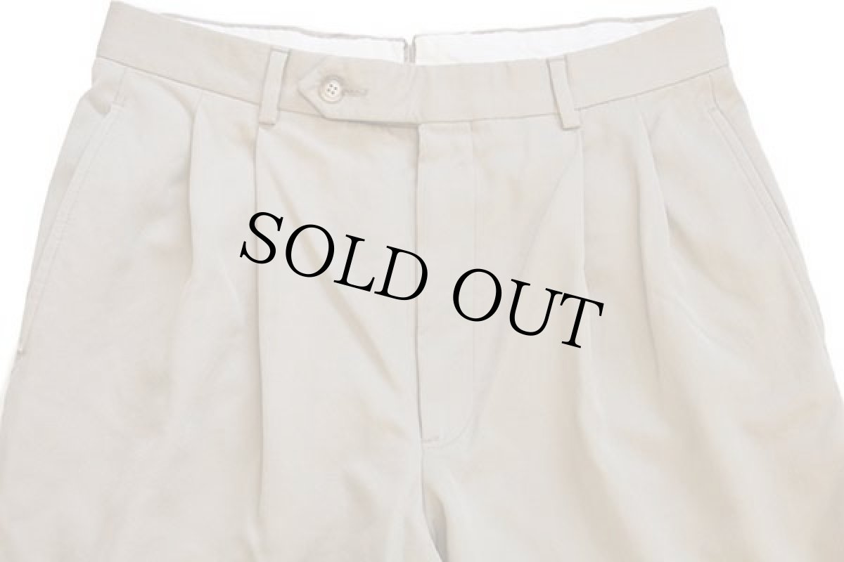 画像4: 90s USA製 Brooks Brothersブルックスブラザーズ ツータック スラックス ウールパンツ カーキ 32 (4)