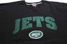 画像3: 00s メキシコ製 Championチャンピオン NFL NY JETS 前V スウェット 黒 XXL★特大 (3)