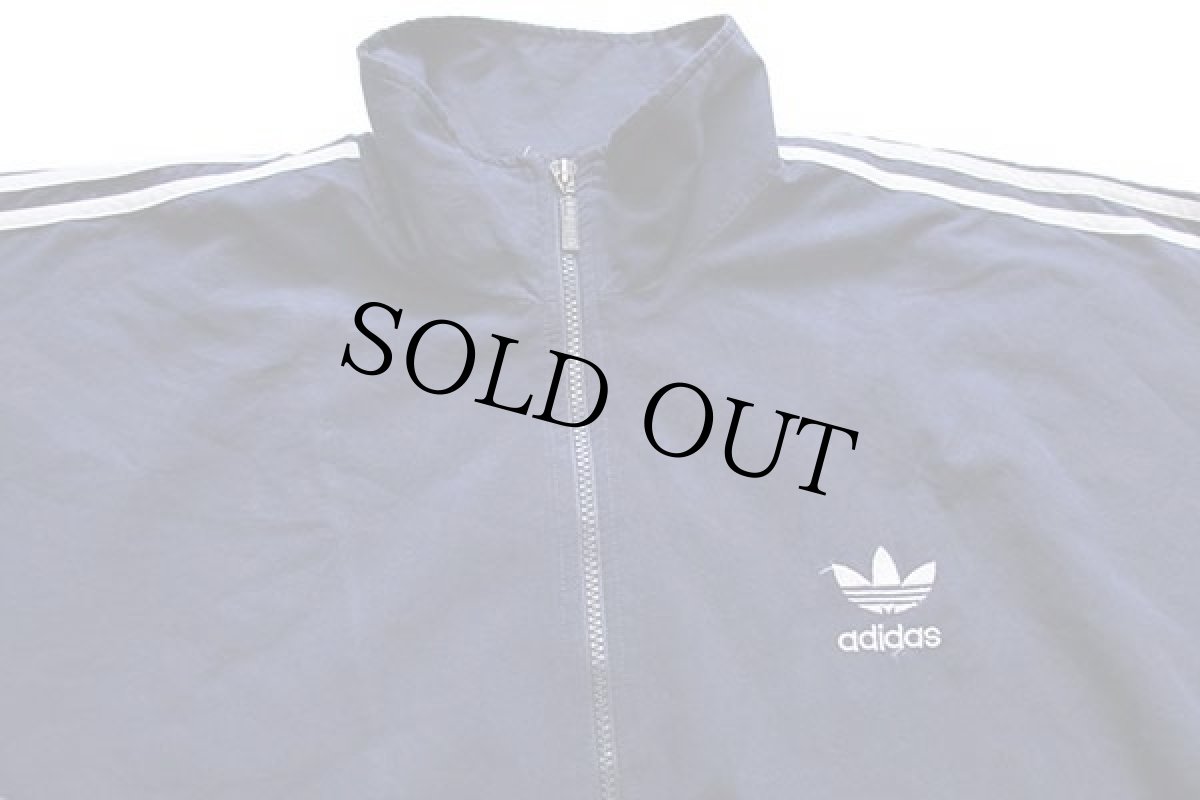 画像3: 90s adidasアディダス トレフォイル ロゴ刺繍 ジャケット 紺×白 M (3)