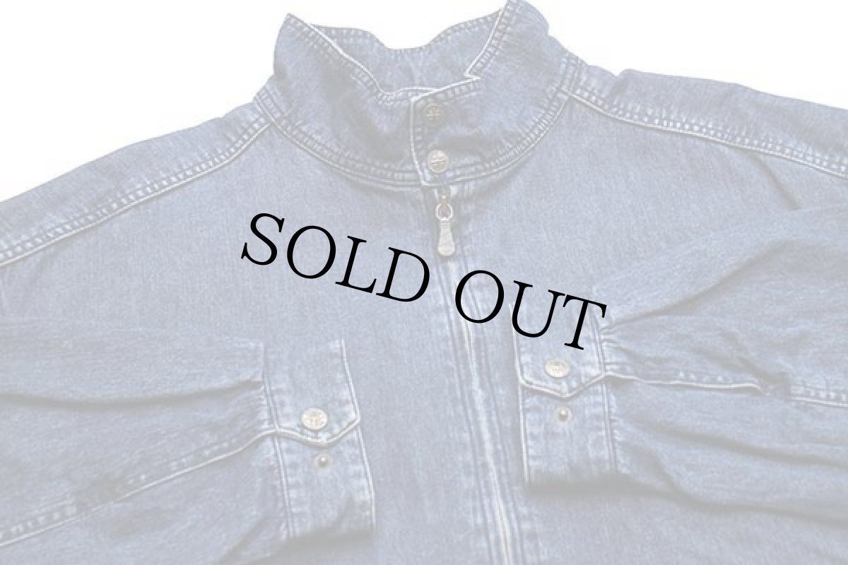 画像3: 00s LANDS'ENDランズエンド Runaway デニム ハリントンジャケット L (3)