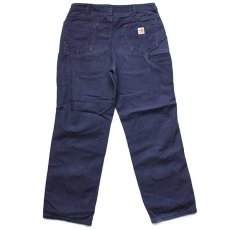 画像3: メキシコ製 carharttカーハート FR HRC2 ダック地 ワークパンツ ダークネイビー 12 L30 (3)