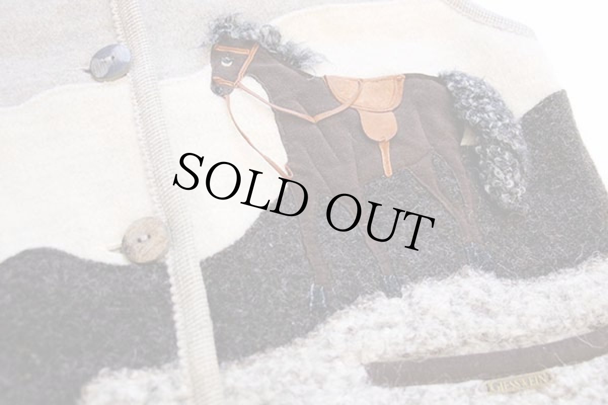 画像5: オーストリア製 GIESSWEIN ホース アート チロリアン パイル×ボイルドウール ベスト 38 (5)