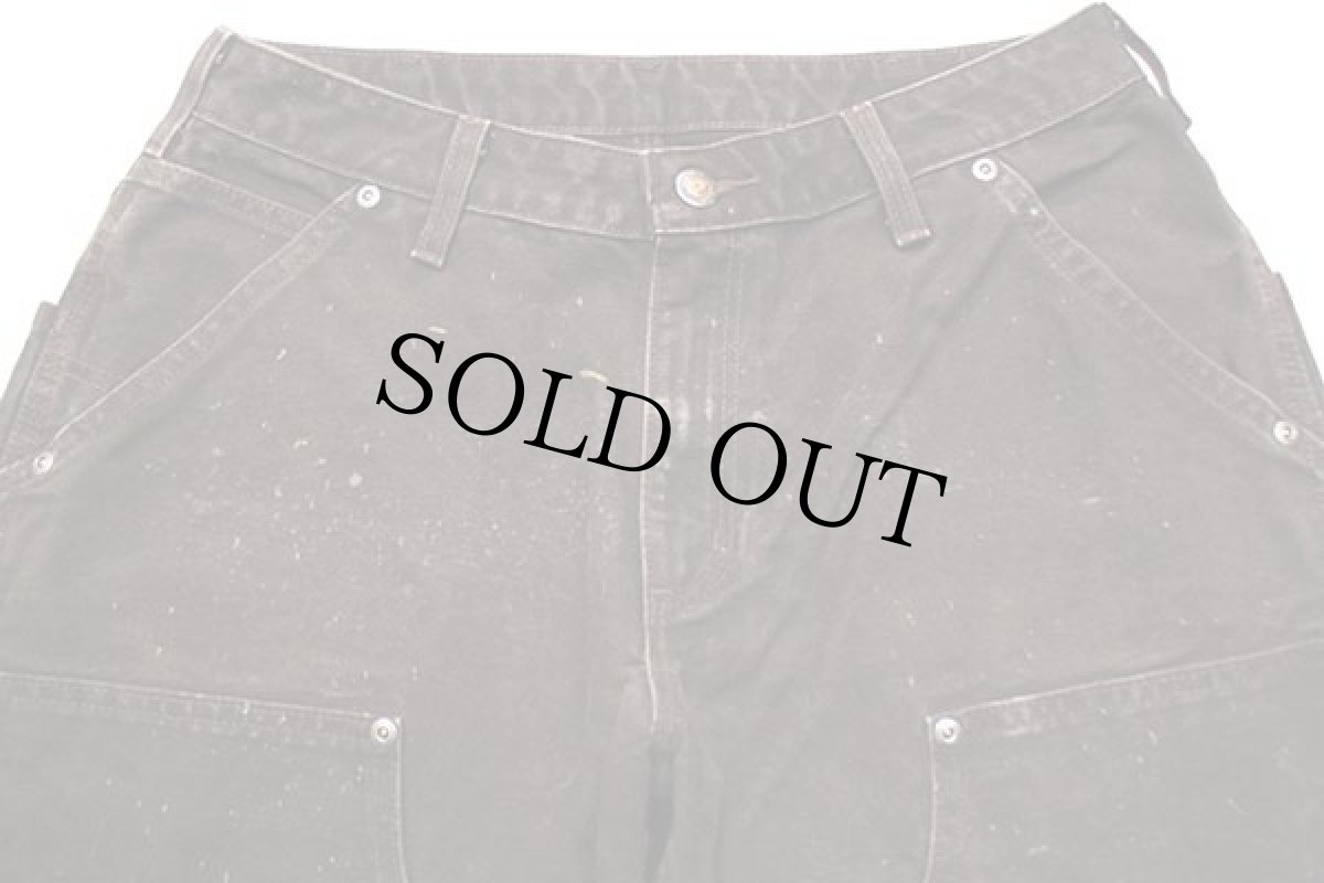 画像4: メキシコ製 carharttカーハート ダブルニー ダック地 ペインターパンツ ペンキ飛び 焦げ茶 8 L32 (4)