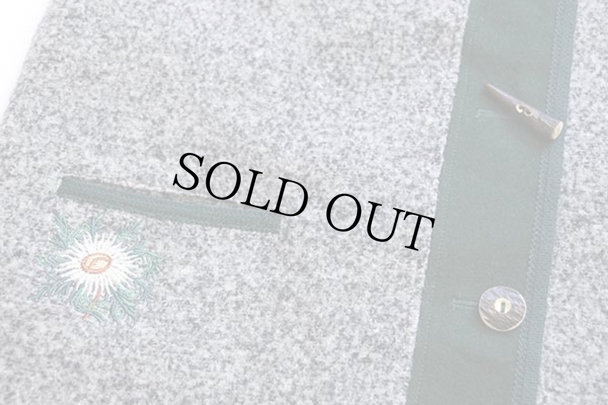 画像6: Traunsee Trachten walker Moessmer 鹿角ボタン ノーカラー チロリアン ボイルドウール ベスト グレー ミックス (6)