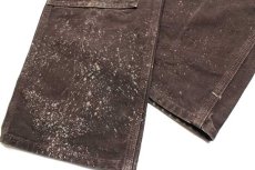 画像7: メキシコ製 carharttカーハート ダブルニー ダック地 ペインターパンツ ペンキ飛び 焦げ茶 8 L32 (7)
