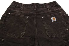 画像5: メキシコ製 carharttカーハート ダブルニー ダック地 ペインターパンツ ペンキ飛び 焦げ茶 8 L32 (5)