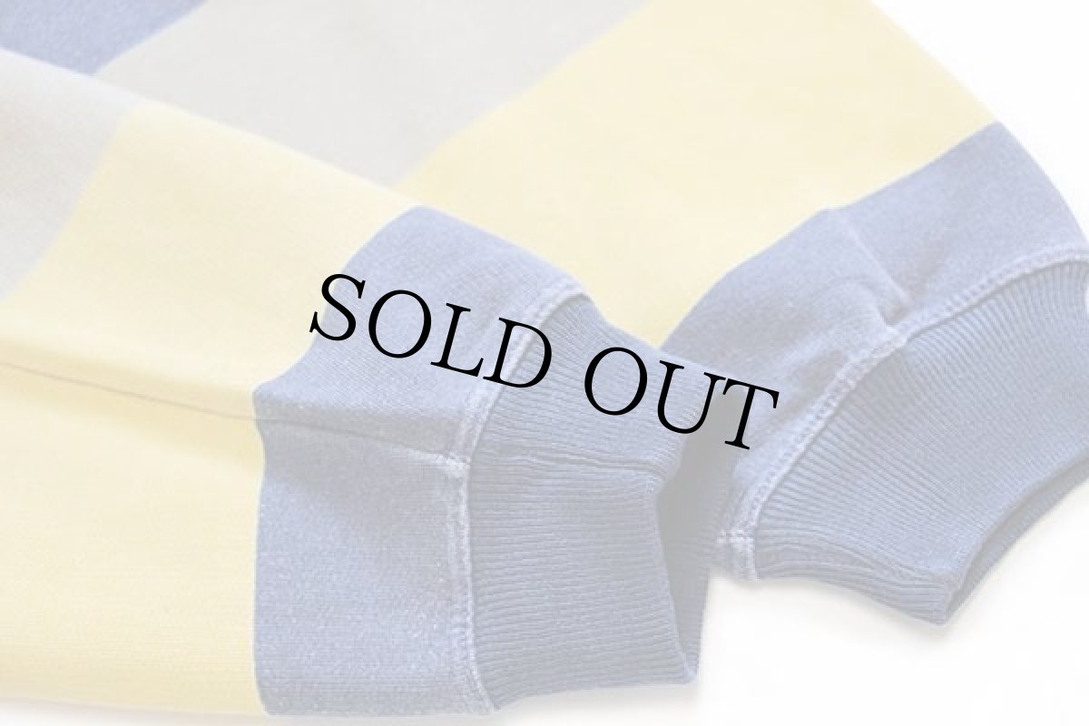 画像6: 90s VETEMENTS マルチカラー 太ボーダー 襟付き コットン スウェット M (6)