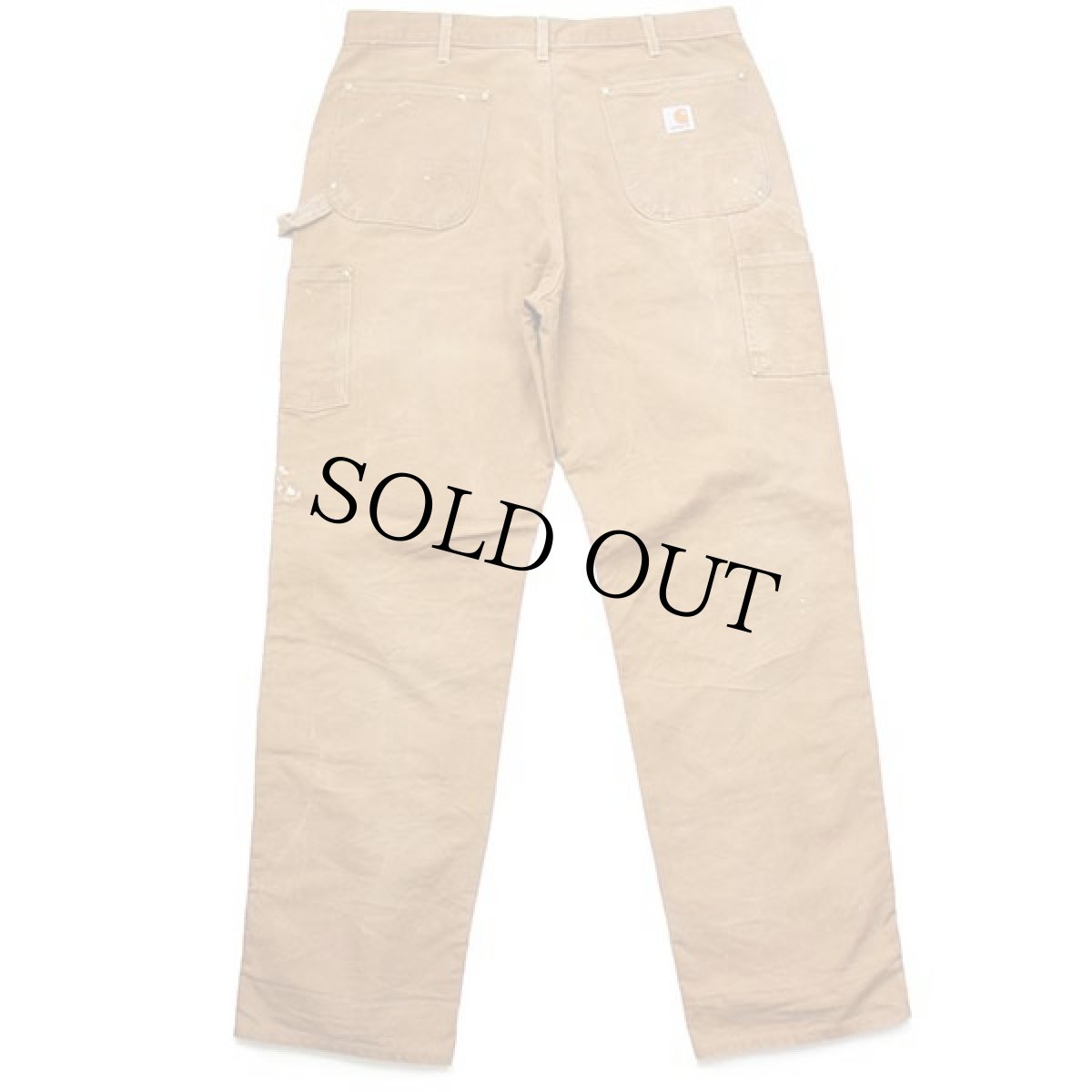 画像3: USA製 carharttカーハート ダブルニー ダック地 ペインターパンツ ペンキ飛び 茶 w36 L34 (3)