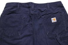 画像5: メキシコ製 carharttカーハート FR HRC2 ダック地 ワークパンツ ダークネイビー 12 L30 (5)