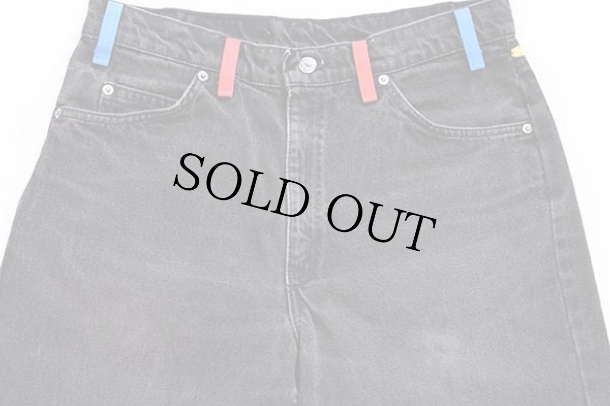 画像4: 90s USA製 Levi'sリーバイス 550 ハンドペイント ブラック デニムパンツ w34 L32 (4)