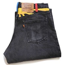 画像1: 90s USA製 Levi'sリーバイス 550 ハンドペイント ブラック デニムパンツ w34 L32 (1)