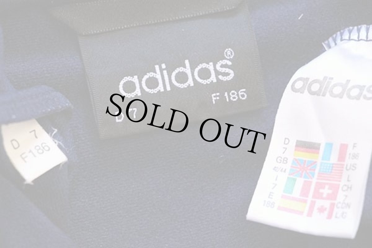 画像5: 90s adidasアディダス トレフォイル ロゴ刺繍 トラックジャケット&パンツ セットアップ 紺×白 L★ジャージ (5)