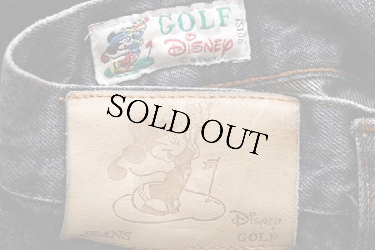 画像6: 90s イタリア製 Disneyディズニー GOLF ミッキー マウス 刺繍 先染め ブラック デニムパンツ 52 (6)