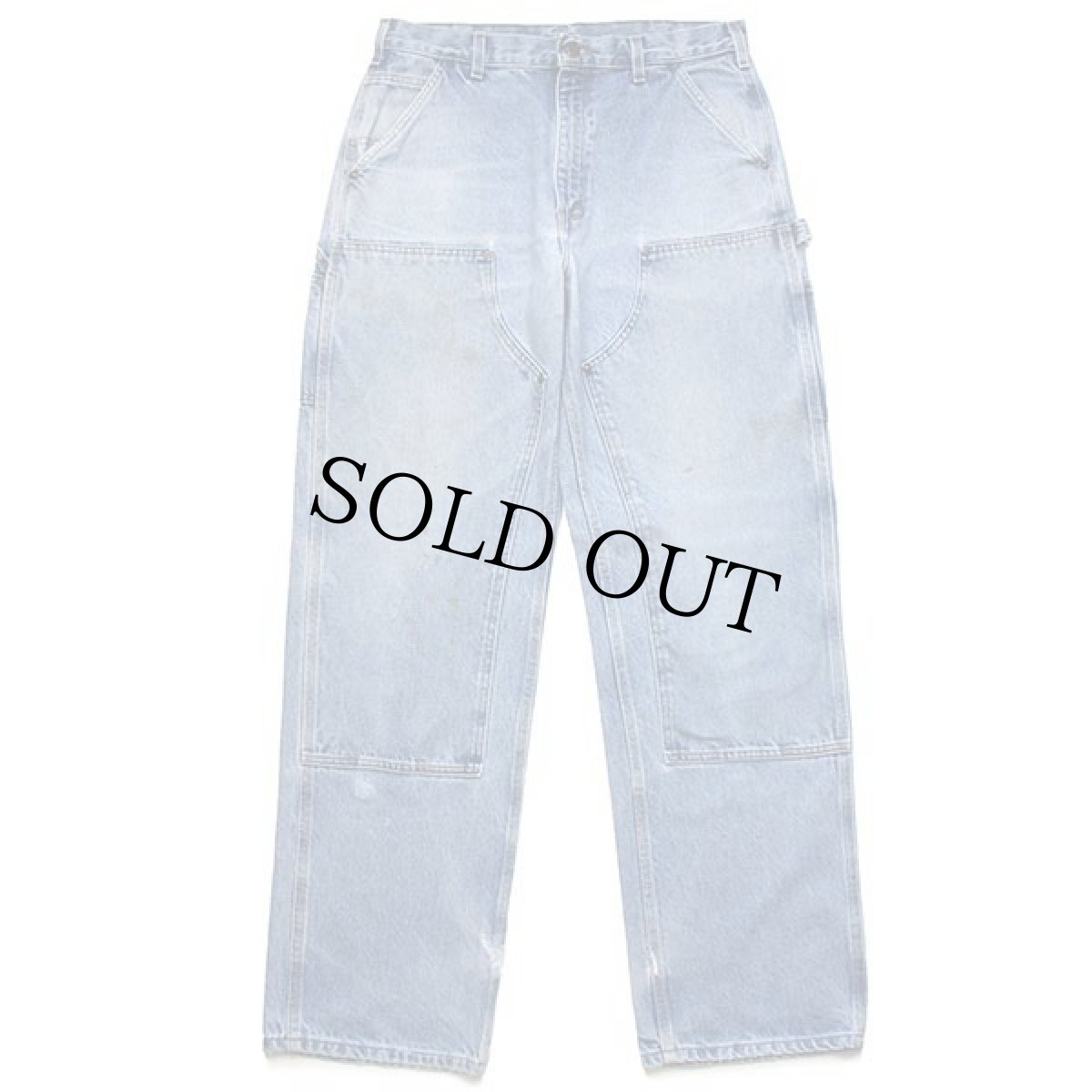 画像2: メキシコ製 carharttカーハート デニム ダブルニー ペインターパンツ ペンキ飛び w34 L34 (2)