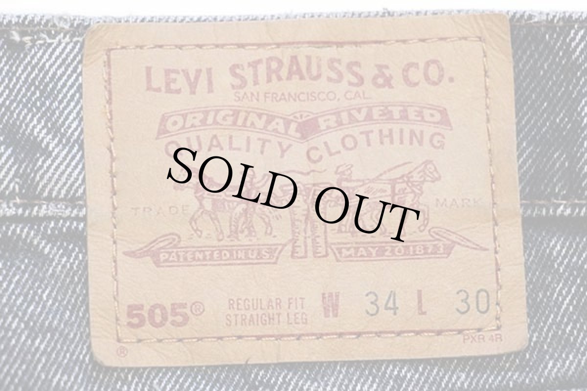 画像6: 90s USA製 Levi'sリーバイス 505 ケミカルウォッシュ カラーデニムパンツ カスタム 後染め 紺 w34 L30★112 アシッド (6)