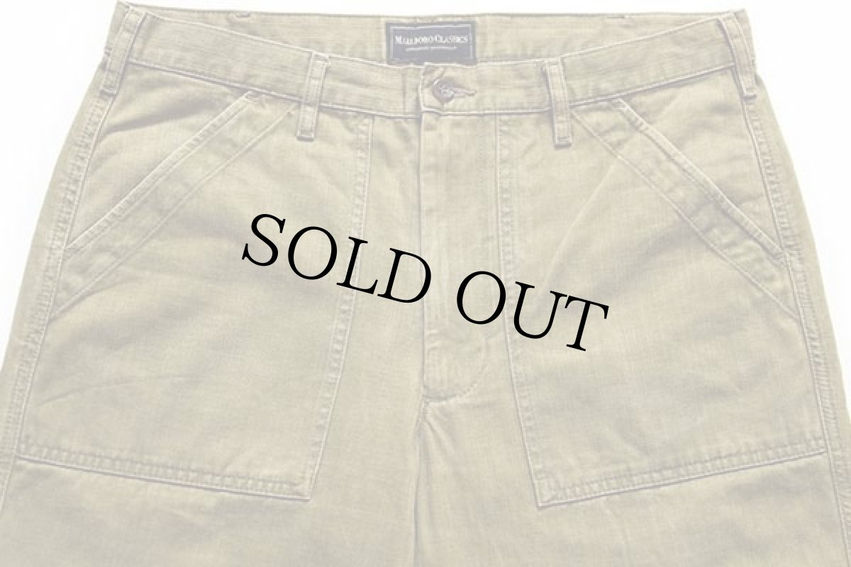 画像4: 90s ルーマニア製 MARLBORO CLASSICS ベイカータイプ コットン ヘリンボーン パンツ 黄緑 w34 (4)