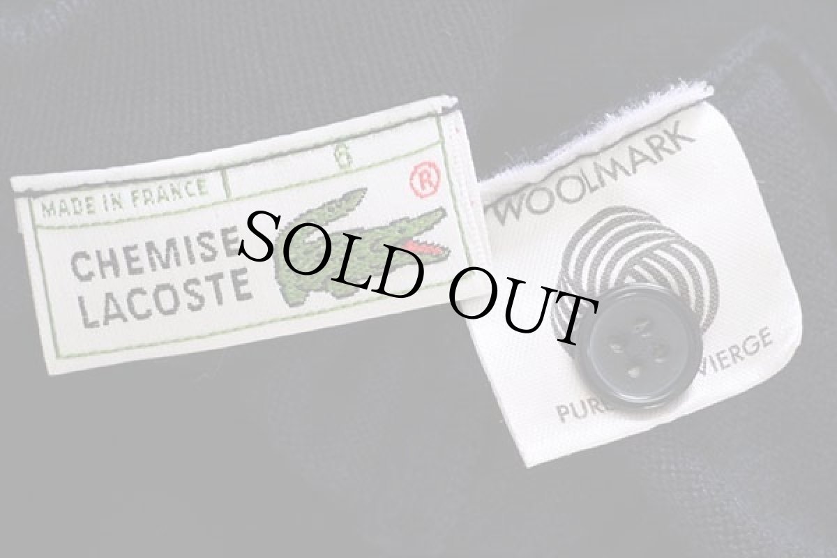 画像4: 70s フランス製 CHEMISE LACOSTE ラコステ ワンポイント ウールニット ベスト カーディガン 紺 6 (4)