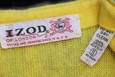 画像4: 70s USA製 IZOD OF LONDON ワンポイント パール編み アクリルニット カーディガン 黄 S★LACOSTEラコステ (4)