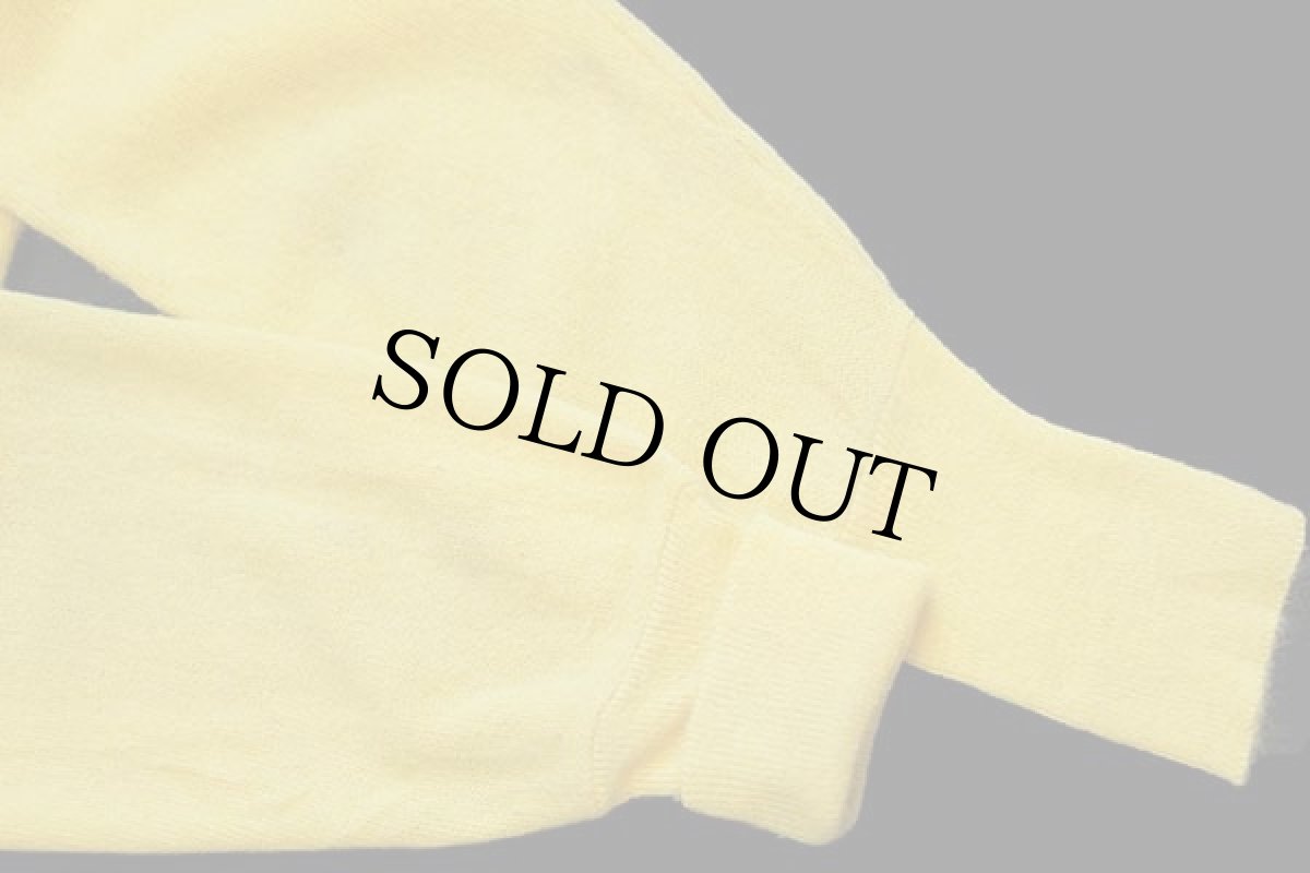 画像6: 70s USA製 IZOD OF LONDON ワンポイント パール編み アクリルニット カーディガン 黄 S★LACOSTEラコステ (6)