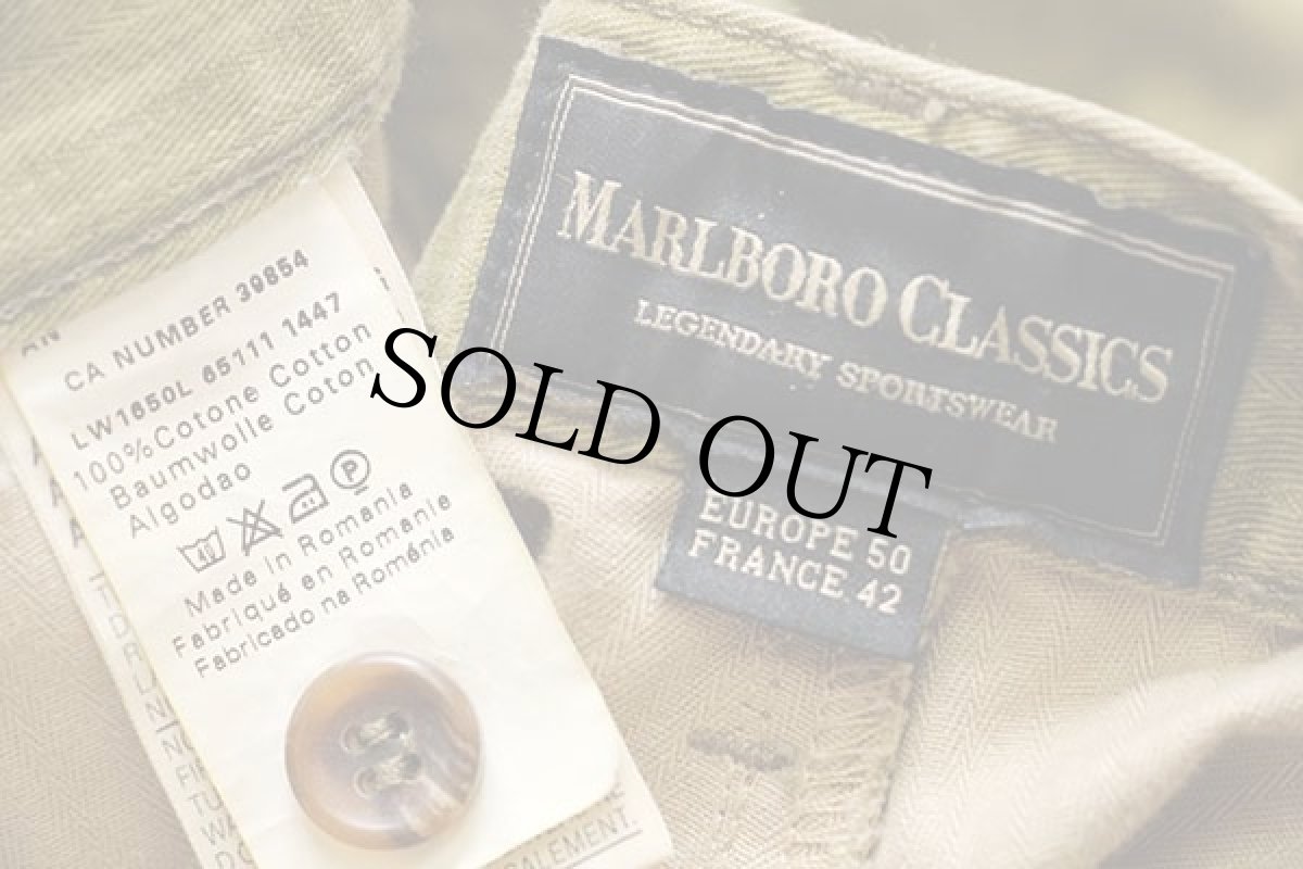 画像6: 90s ルーマニア製 MARLBORO CLASSICS ベイカータイプ コットン ヘリンボーン パンツ 黄緑 w34 (6)