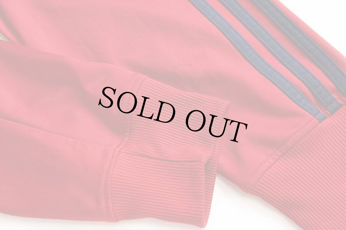 画像6: adidasアディダス トレフォイル ロゴ刺繍 トラックジャケット 濃赤×紺 XL★ジャージ (6)