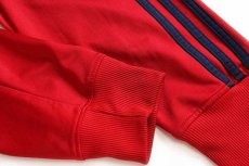 画像6: adidasアディダス トレフォイル ロゴ刺繍 トラックジャケット 濃赤×紺 XL★ジャージ (6)