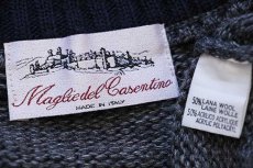 画像4: イタリア製 Maglie del Casentino 6 アップリケ ウール×アクリルニット フルジップ ベスト グレー×紺 XL (4)