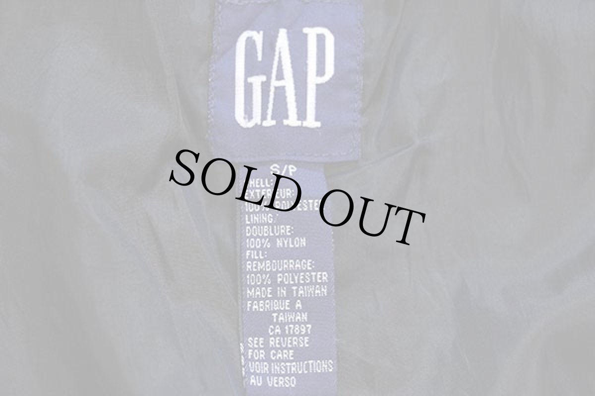 画像4: 90s GAPギャップ 中綿入り ナイロン フィールドパーカー 黒 S (4)