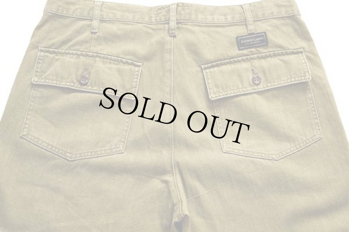 画像5: 90s ルーマニア製 MARLBORO CLASSICS ベイカータイプ コットン ヘリンボーン パンツ 黄緑 w34 (5)